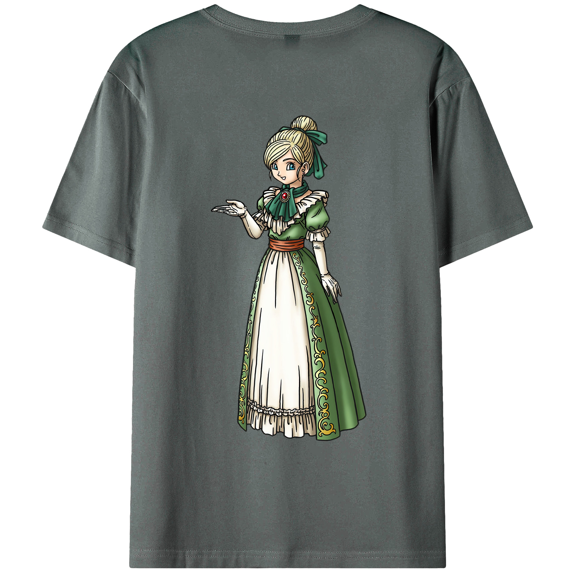 （画像用） ドラゴンクエスト Doragon Kuesuto Dragon Quest 綿100％ メンズ半袖Tシャツ（バックプリント） 通気性